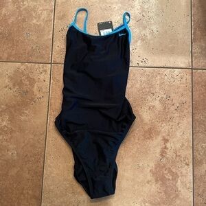 Nike Ness Black/blue one piece swimsuit size 10